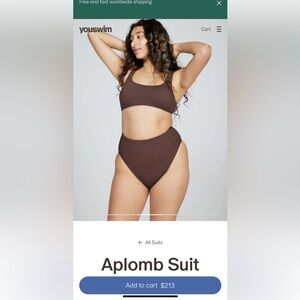 Youswim aplomb high waisted two piece bathing suit in espresso (stretch 1)
